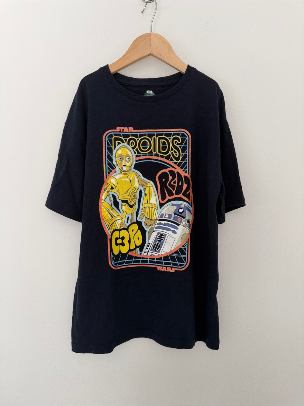 NWOT Original Star Wars Merch Kids Droids Graphic Tee Dark Navy Size 10 Years